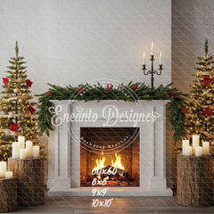 Fireplace Wooden Stakes Candles Christmas Backpack - Layoris