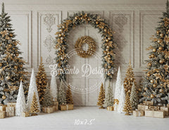 Luxury Gold White Christmas Backdrop - Layoris