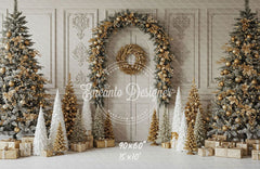 Luxury Gold White Christmas Backdrop - Layoris
