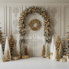 Luxury Gold White Christmas Backdrop - Layoris