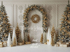 Luxury Gold White Christmas Backdrop - Layoris