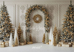 Luxury Gold White Christmas Backdrop - Layoris