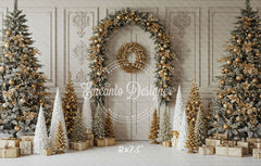 Luxury Gold White Christmas Backdrop - Layoris
