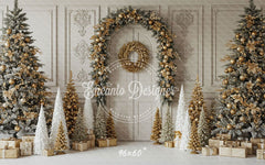 Luxury Gold White Christmas Backdrop - Layoris
