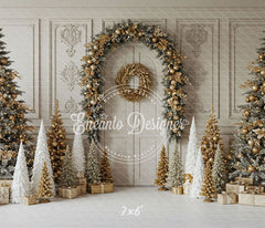 Luxury Gold White Christmas Backdrop - Layoris