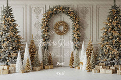 Luxury Gold White Christmas Backdrop - Layoris