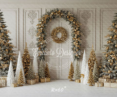 Luxury Gold White Christmas Backdrop - Layoris