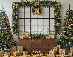 Luxury Gold Green Christmas Backdrop - Layoris