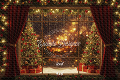 Colorful Window View Christmas Backdrop - Layoris