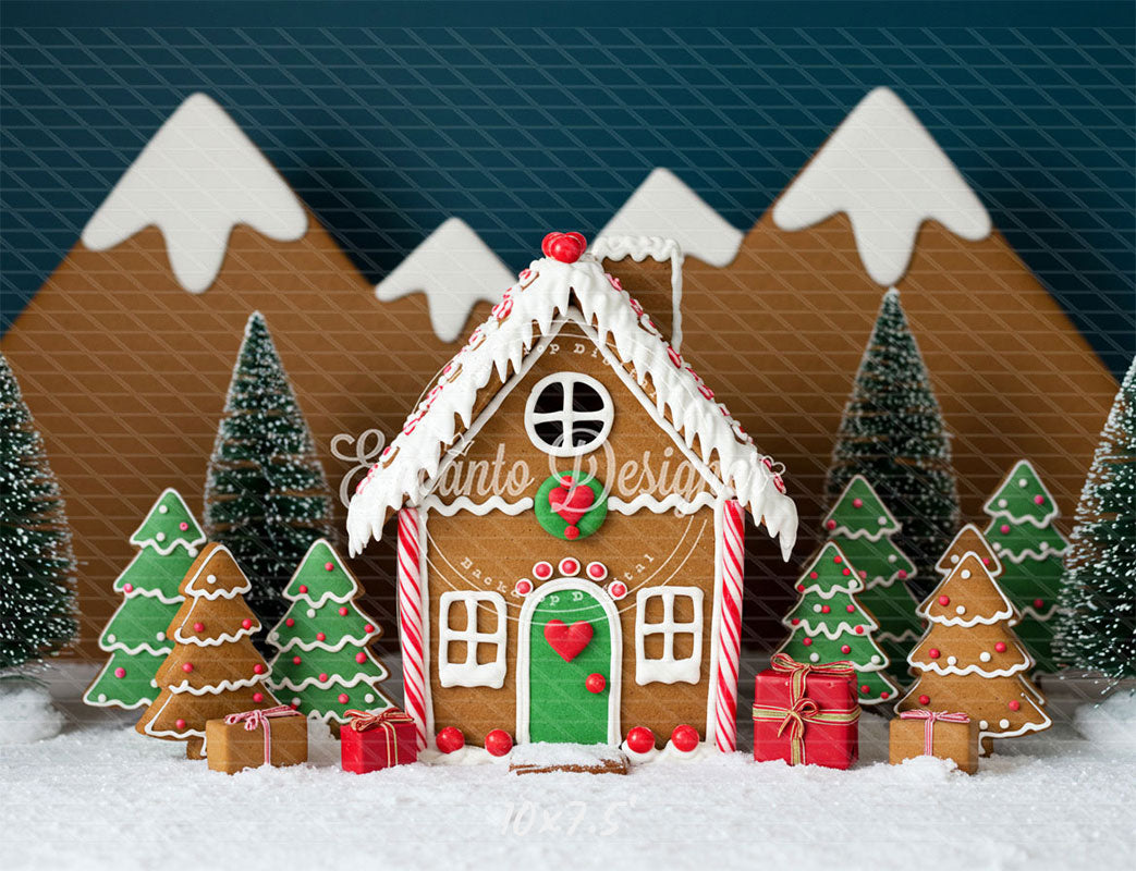 Gingerbread House Christmas Backdrop - Layoris