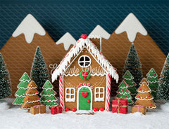 Gingerbread House Christmas Backdrop - Layoris