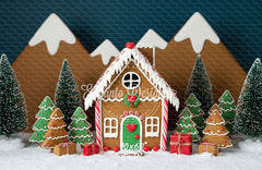 Gingerbread House Christmas Backdrop - Layoris