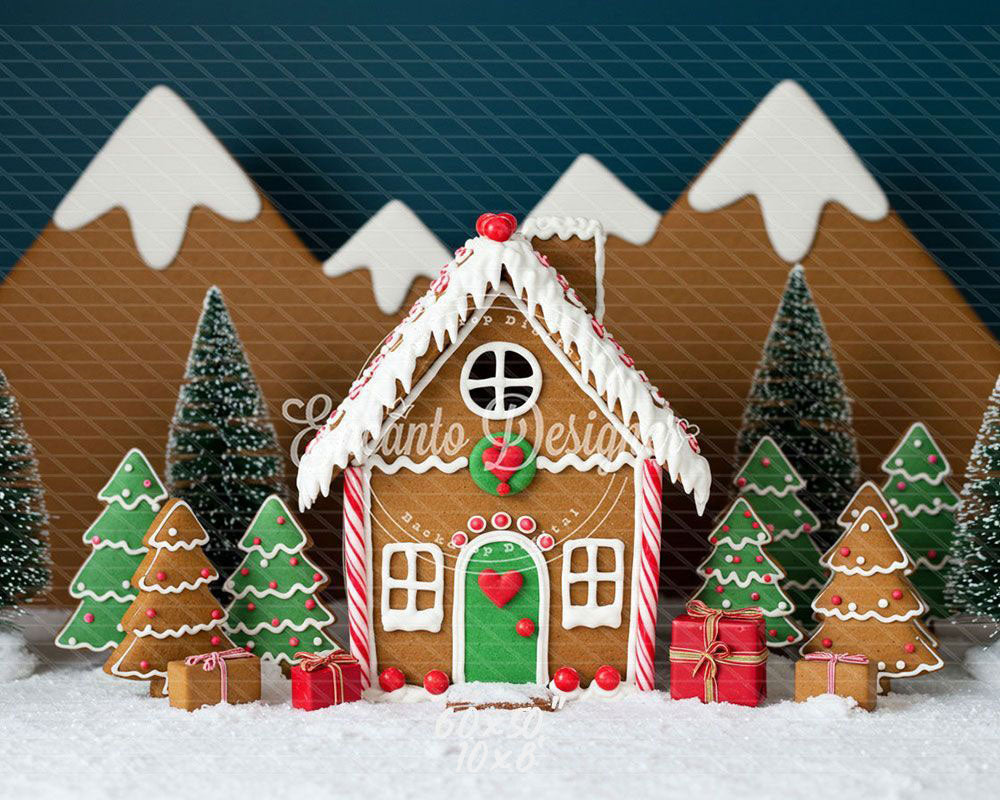 Gingerbread House Christmas Backdrop - Layoris