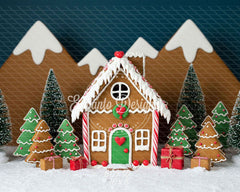 Gingerbread House Christmas Backdrop - Layoris