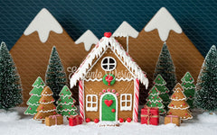 Gingerbread House Christmas Backdrop - Layoris