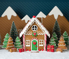 Gingerbread House Christmas Backdrop - Layoris