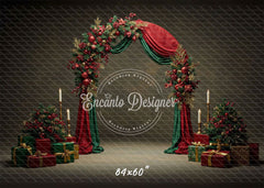 Red Green Arch Christmas Backdrop - Layoris