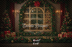 Vintage Window View Christmas Backdrop - Layoris