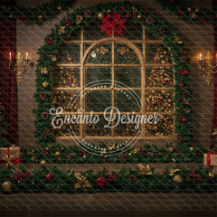 Vintage Window View Christmas Backdrop - Layoris