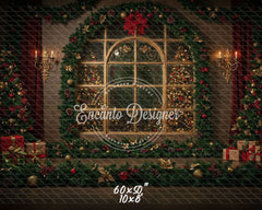 Vintage Window View Christmas Backdrop - Layoris