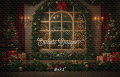 Vintage Window View Christmas Backdrop - Layoris
