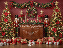 Nutcracker Festive Holiday Scene Christmas Backdrop - Layoris