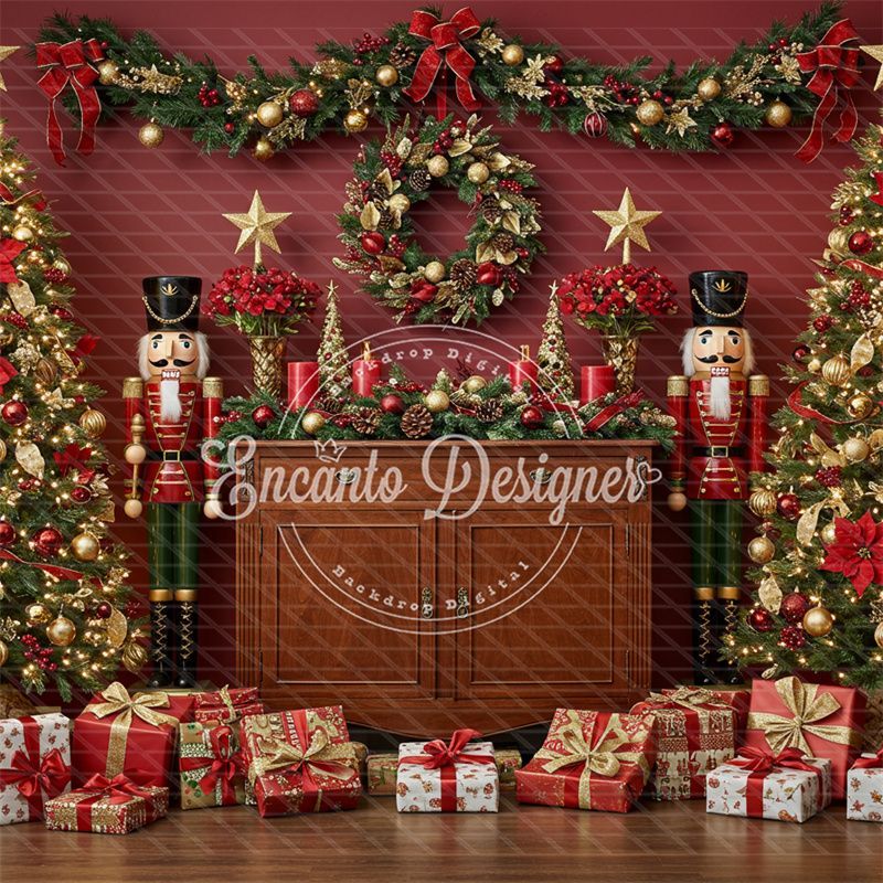 Nutcracker Festive Holiday Scene Christmas Backdrop - Layoris