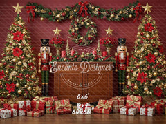 Nutcracker Festive Holiday Scene Christmas Backdrop - Layoris