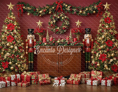 Nutcracker Festive Holiday Scene Christmas Backdrop - Layoris