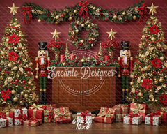 Nutcracker Festive Holiday Scene Christmas Backdrop - Layoris