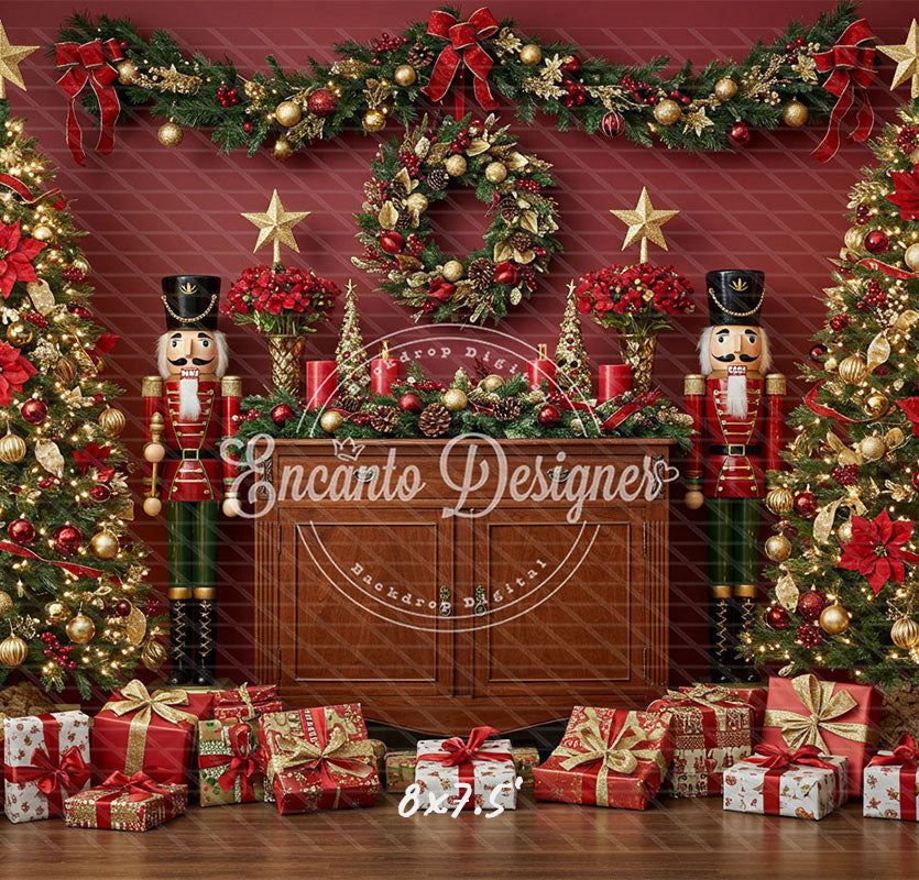 Nutcracker Festive Holiday Scene Christmas Backdrop - Layoris