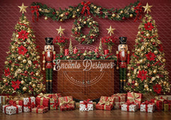 Nutcracker Festive Holiday Scene Christmas Backdrop - Layoris