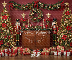 Nutcracker Festive Holiday Scene Christmas Backdrop - Layoris