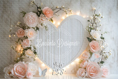 Love Heart Floral Valentine'S Day Photo Backdrop - Layoris