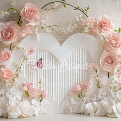 Floral Heart Valentine'S Day Backdrop Photo Shoot - Layoris