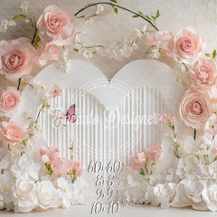 Floral Heart Valentine'S Day Backdrop Photo Shoot - Layoris