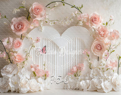 Floral Heart Valentine'S Day Backdrop Photo Shoot - Layoris