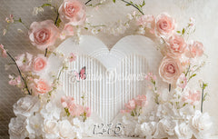 Floral Heart Valentine'S Day Backdrop Photo Shoot - Layoris