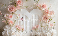 Floral Heart Valentine'S Day Backdrop Photo Shoot - Layoris