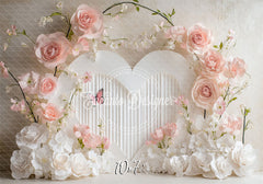 Floral Heart Valentine'S Day Backdrop Photo Shoot - Layoris