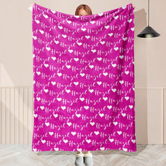 Custom Name Love Heart Blanket Gift - Layoris