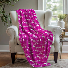 Custom Name Love Heart Blanket Gift - Layoris