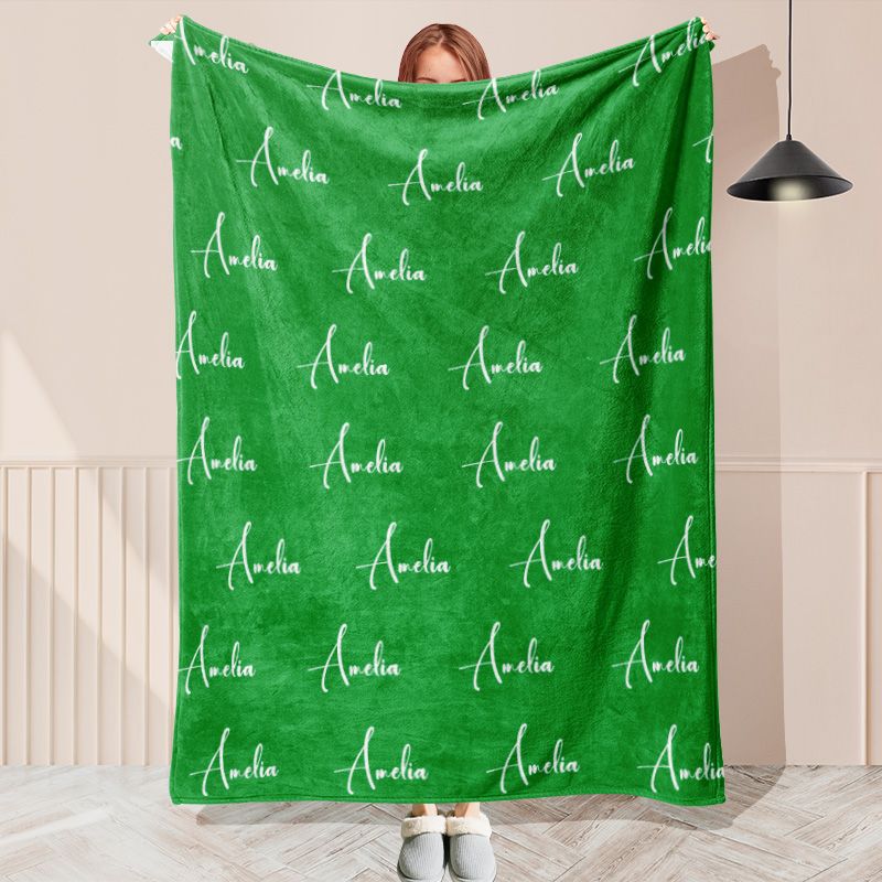 Cute Design Customized Name Blanket For Family - Layoris
