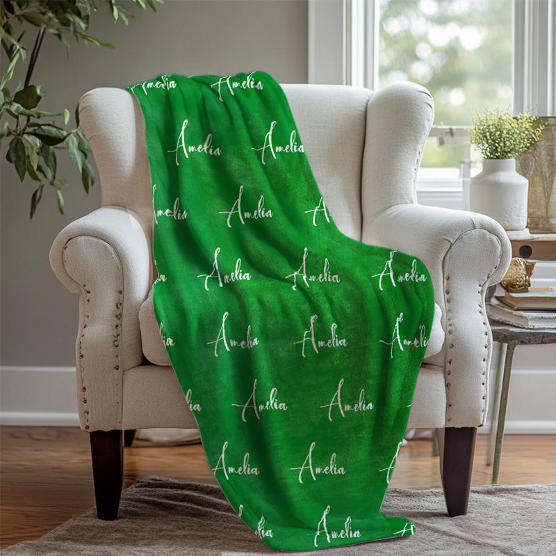 Cute Design Customized Name Blanket For Family - Layoris