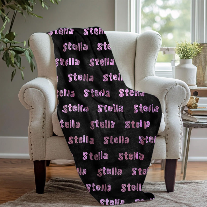 Customized Name Blanket With Unique Font Design - Layoris