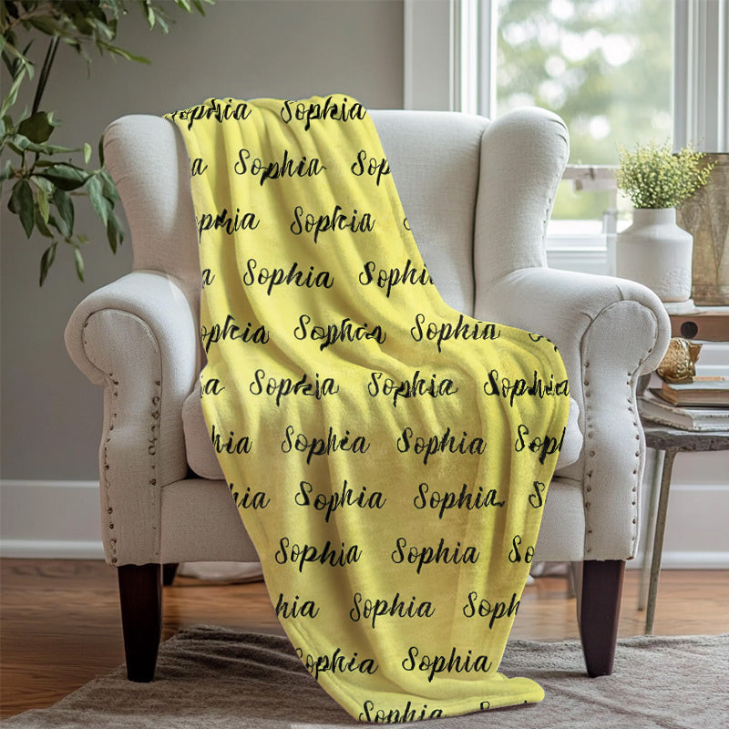 Customizable Color And Font Name Blanket - Layoris