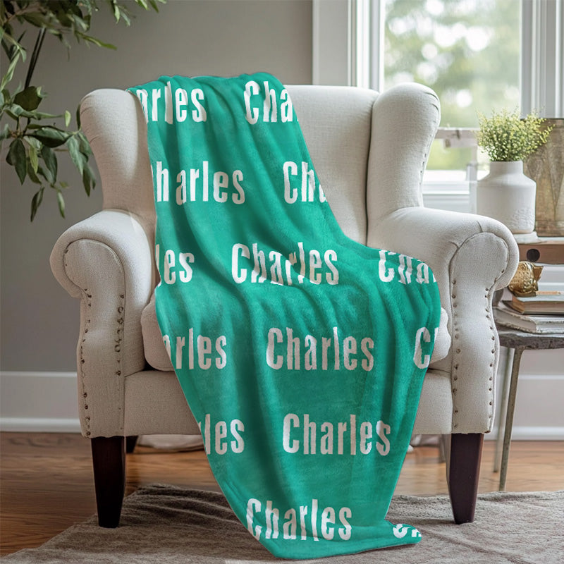 Personalized Huge Name Throw Blanket - Layoris