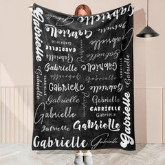 Personalized Name Black Blanket For Kid Gift - Layoris