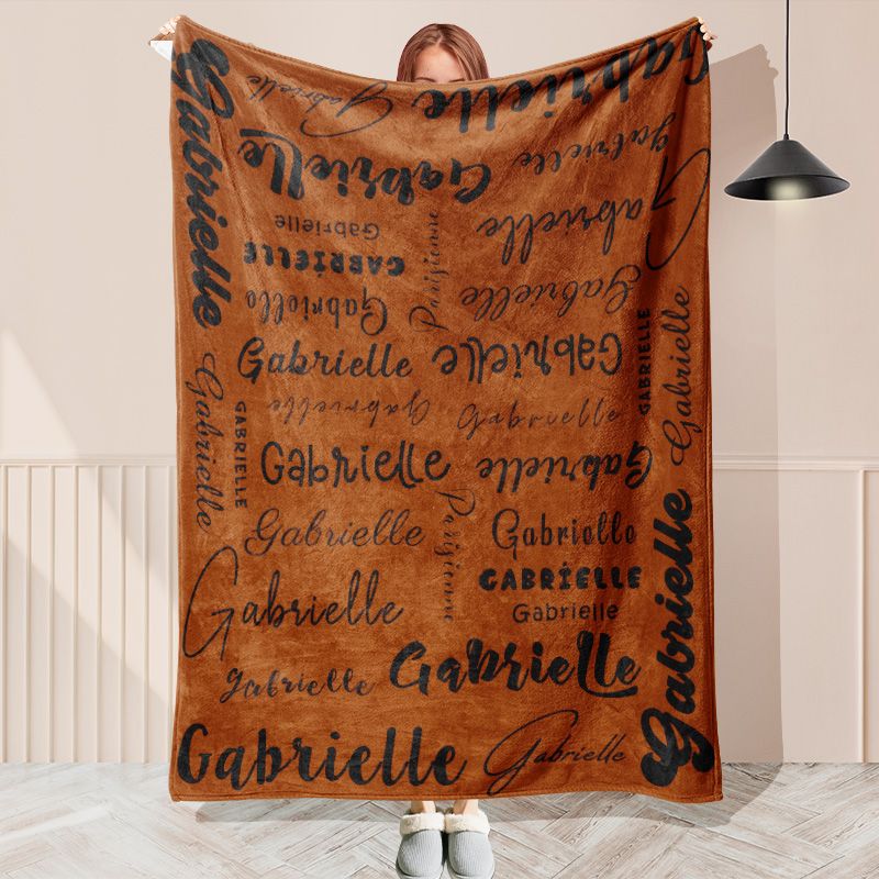 Personalized Dark Red Throw Blanket With Name - Layoris