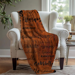 Personalized Dark Red Throw Blanket With Name - Layoris